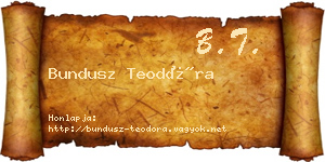 Bundusz Teodóra névjegykártya